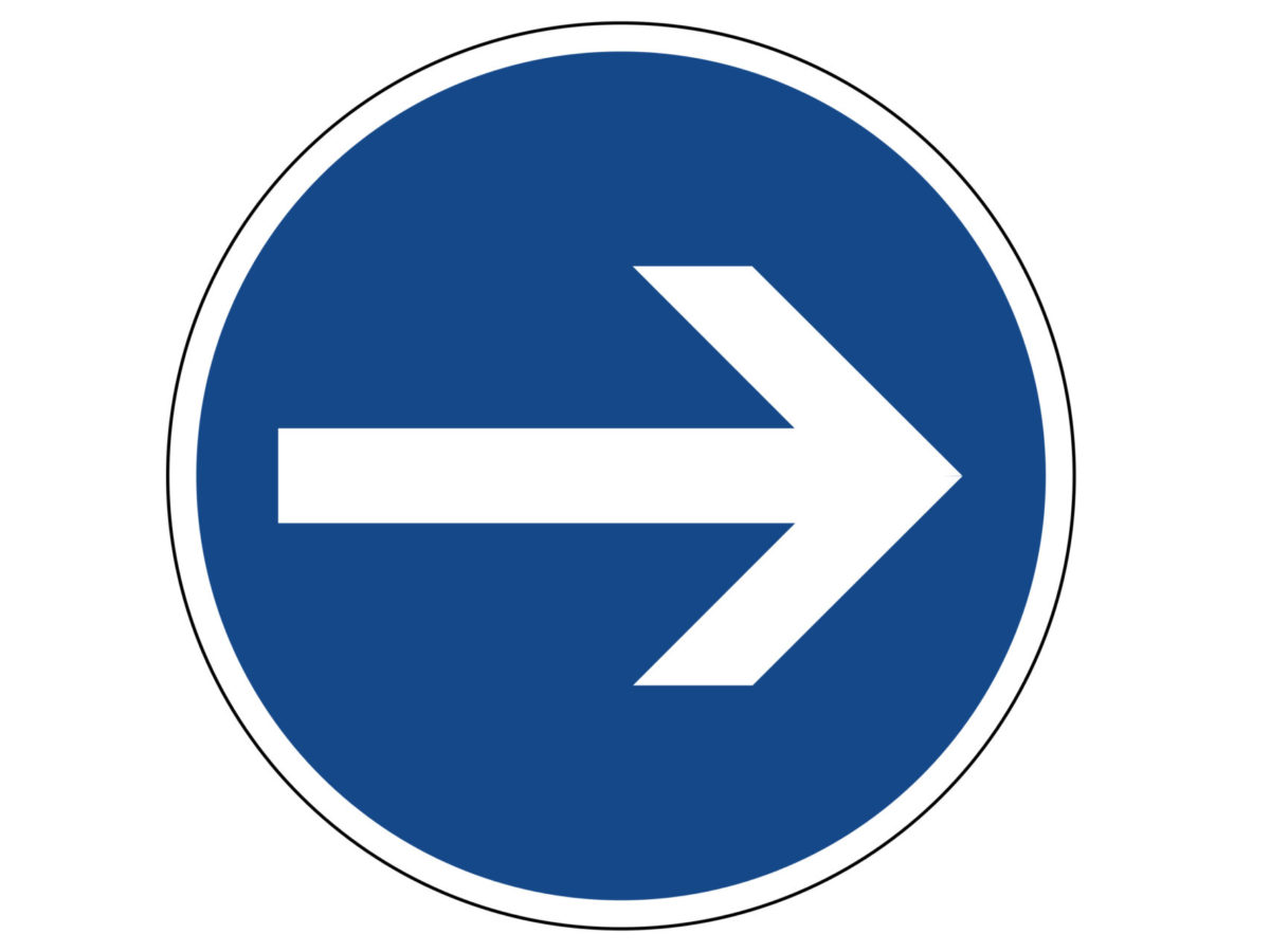 Verkehrszeichen 211 10 20 Vorgeschriebene Fahrtrichtung Links Rechts Radfahrausbildung Grundschule Parcours